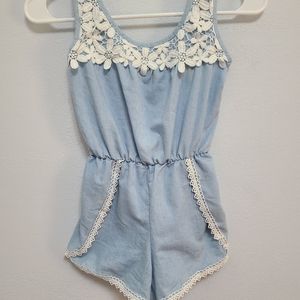 girls sky blue romper size 7